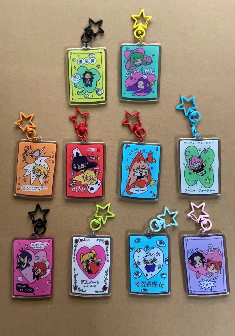 anime lucky card charms