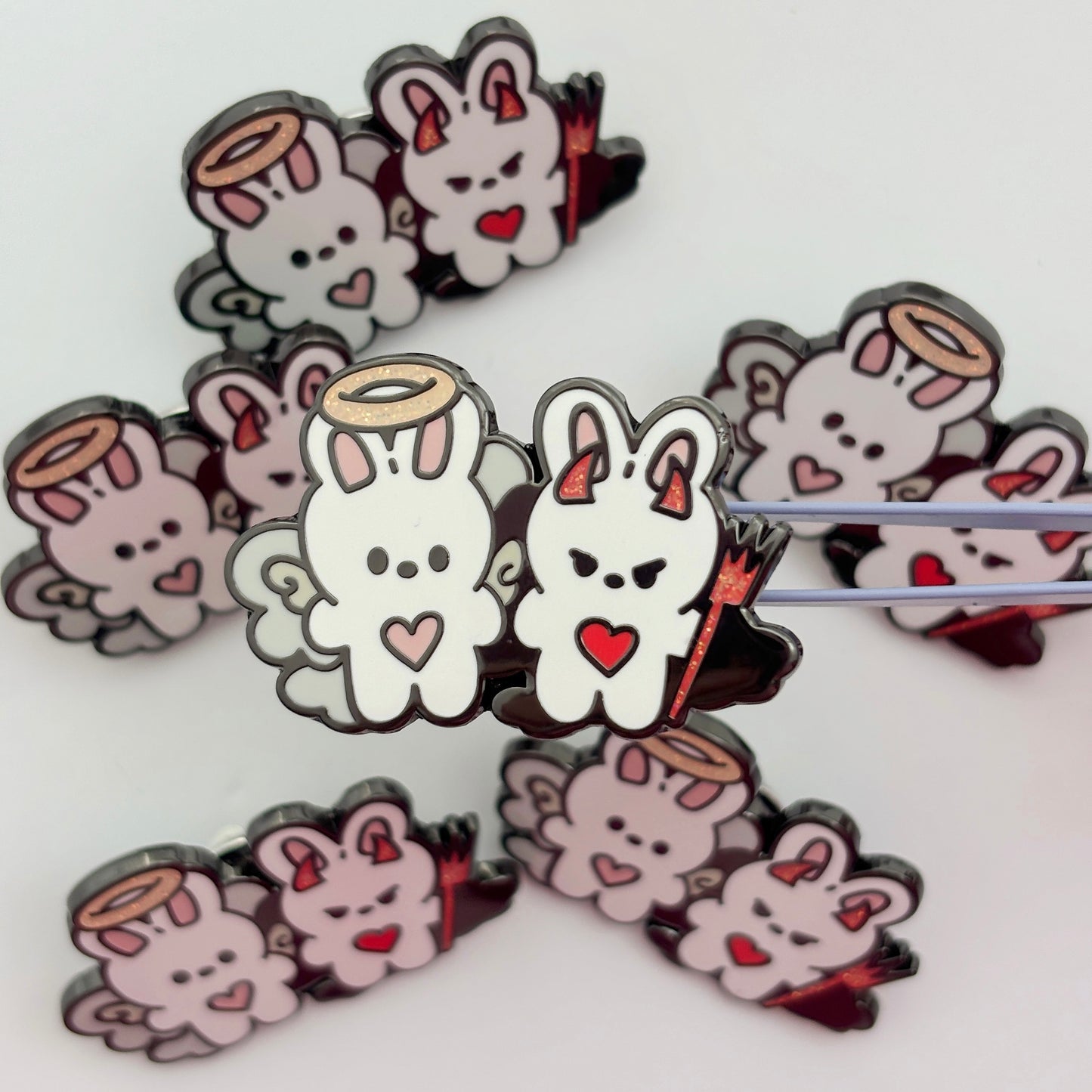 angl & devl leebit enamel pin