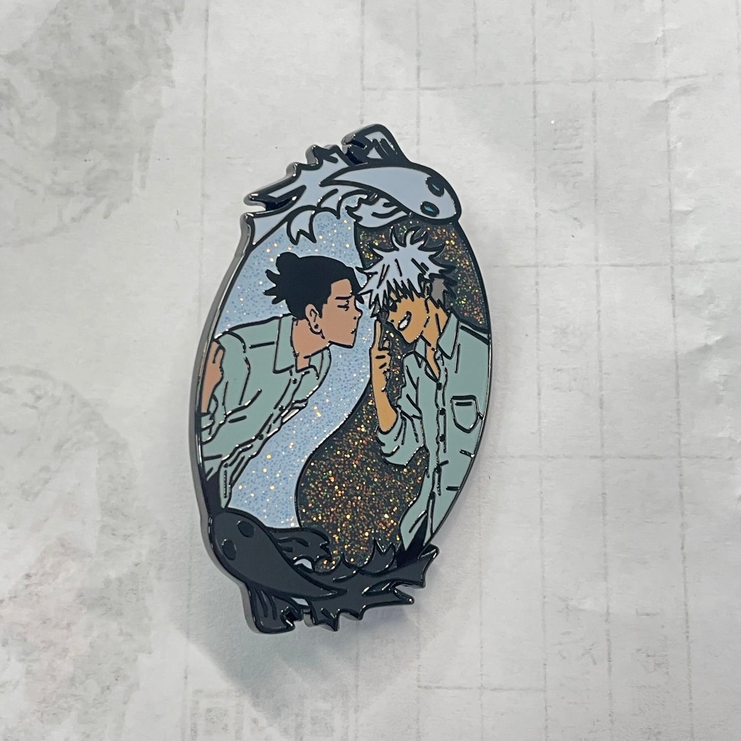 satosugu glittery enamel pin