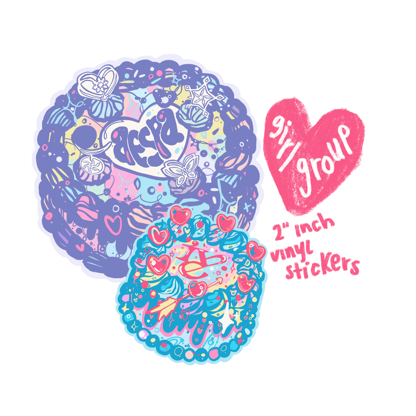 kpop girlgroup cake *stickers!