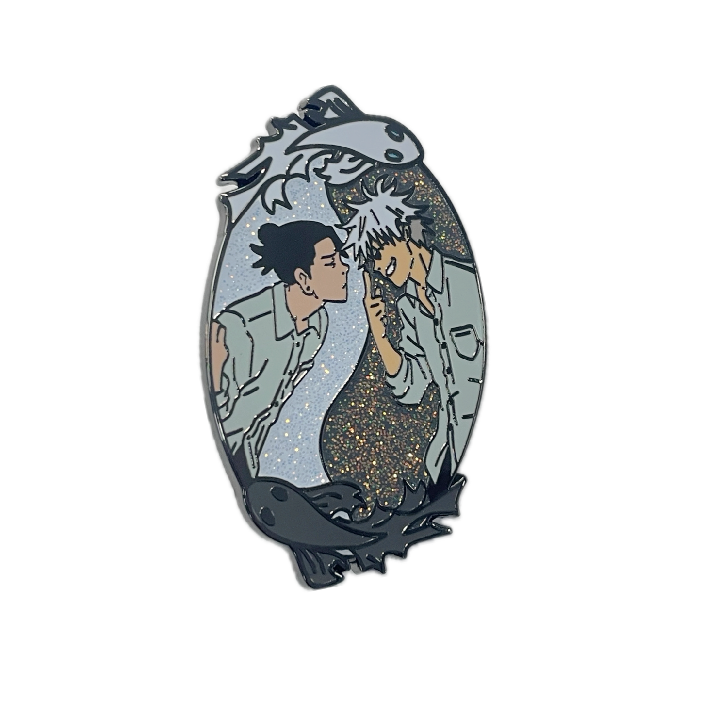 satosugu glittery enamel pin