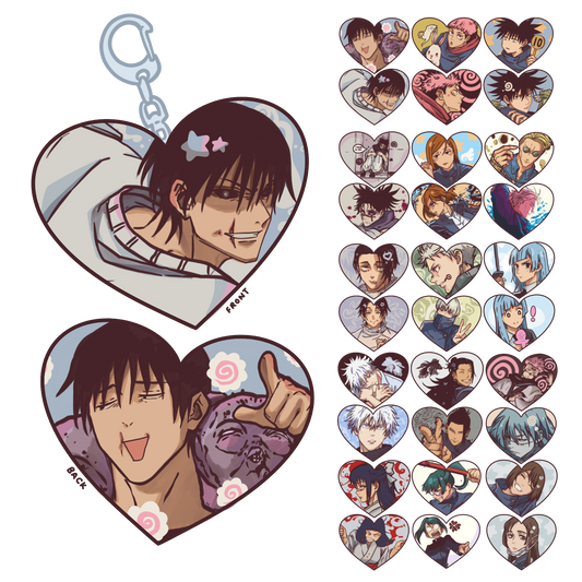 jujutsu heart charms ✱ double sided