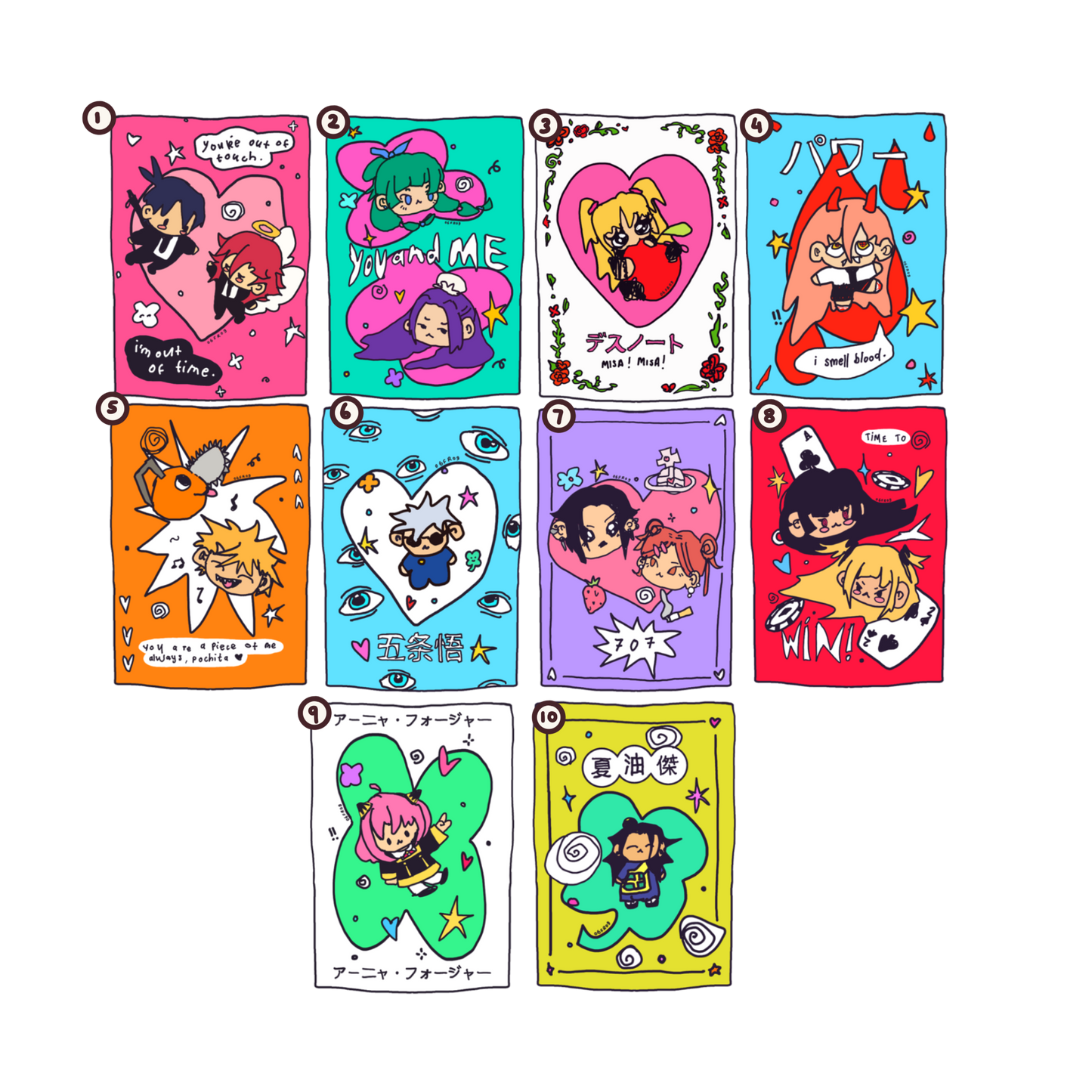 anime lucky card charms