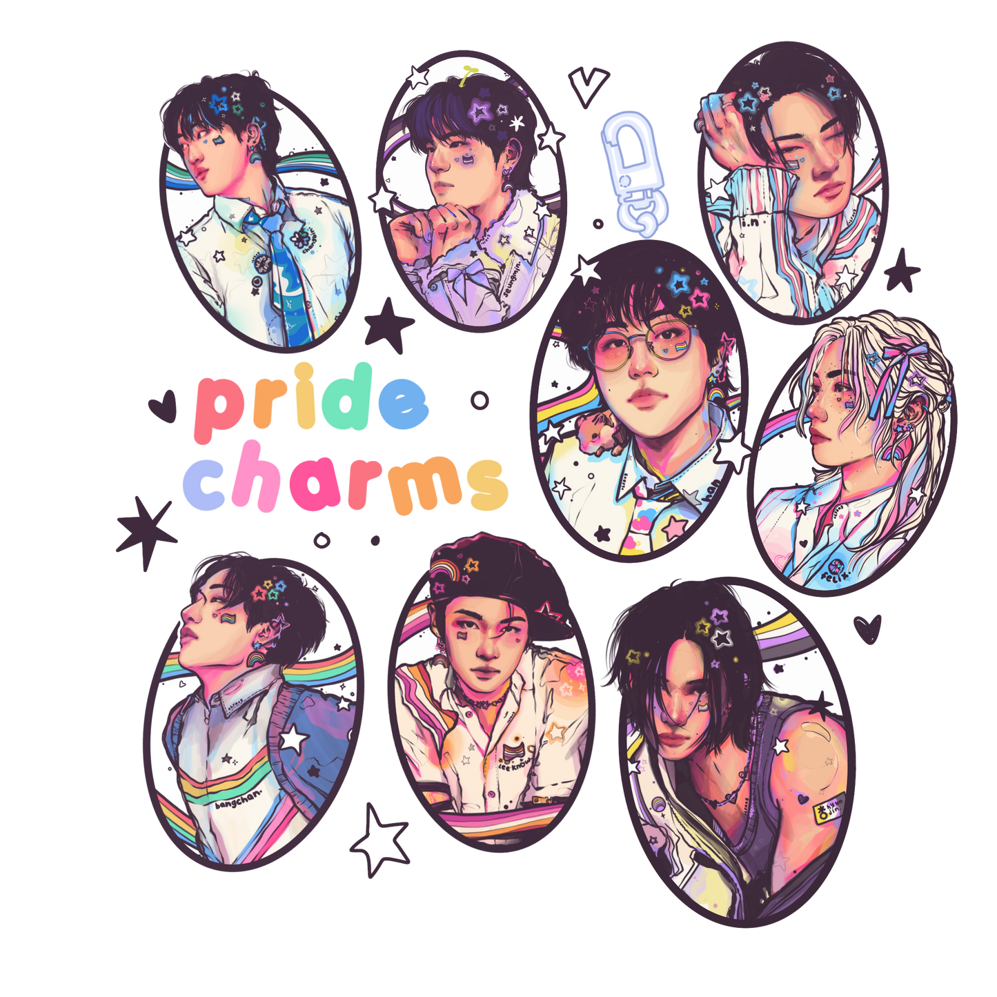 pride stray kids charms